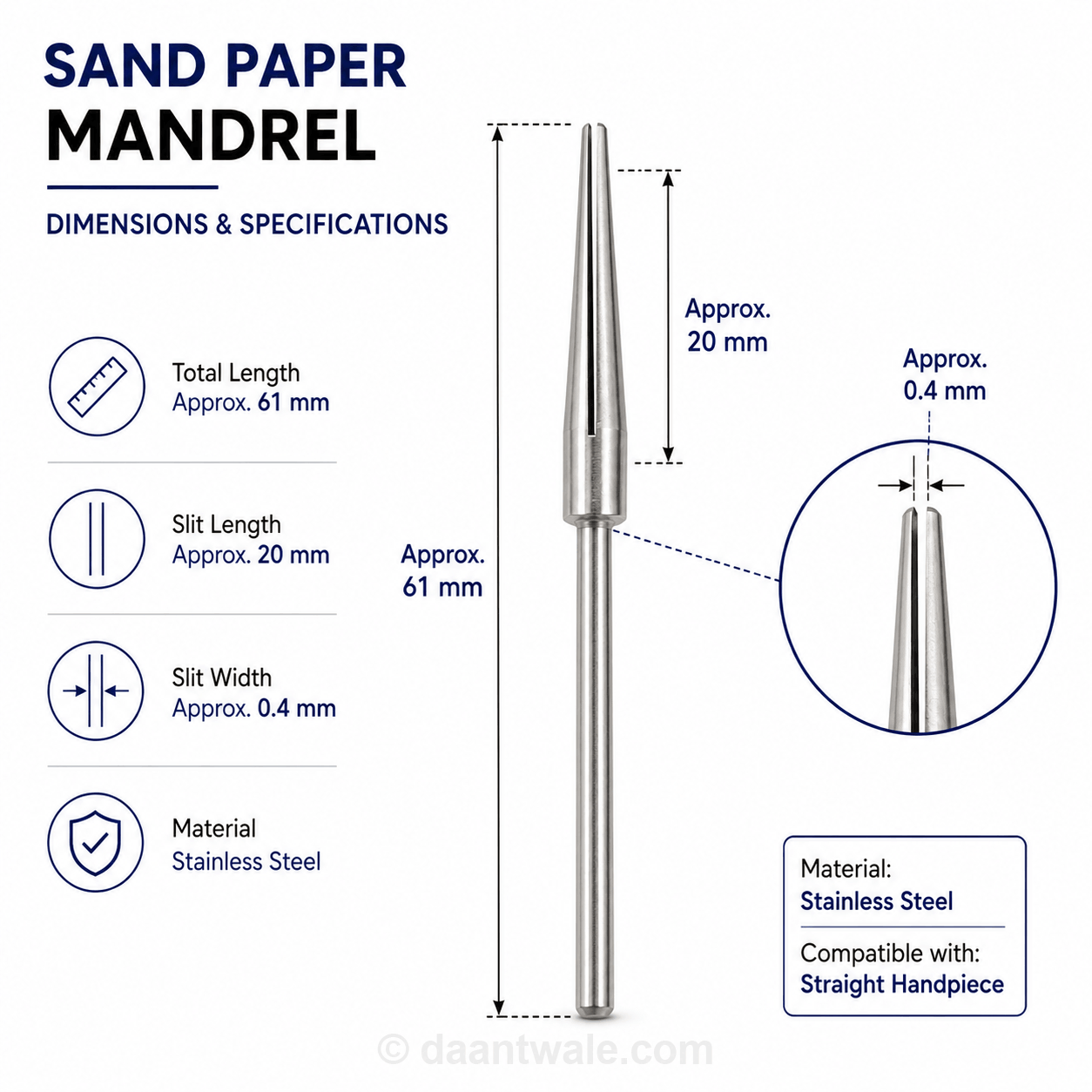 Imported Sand Paper Mandrel