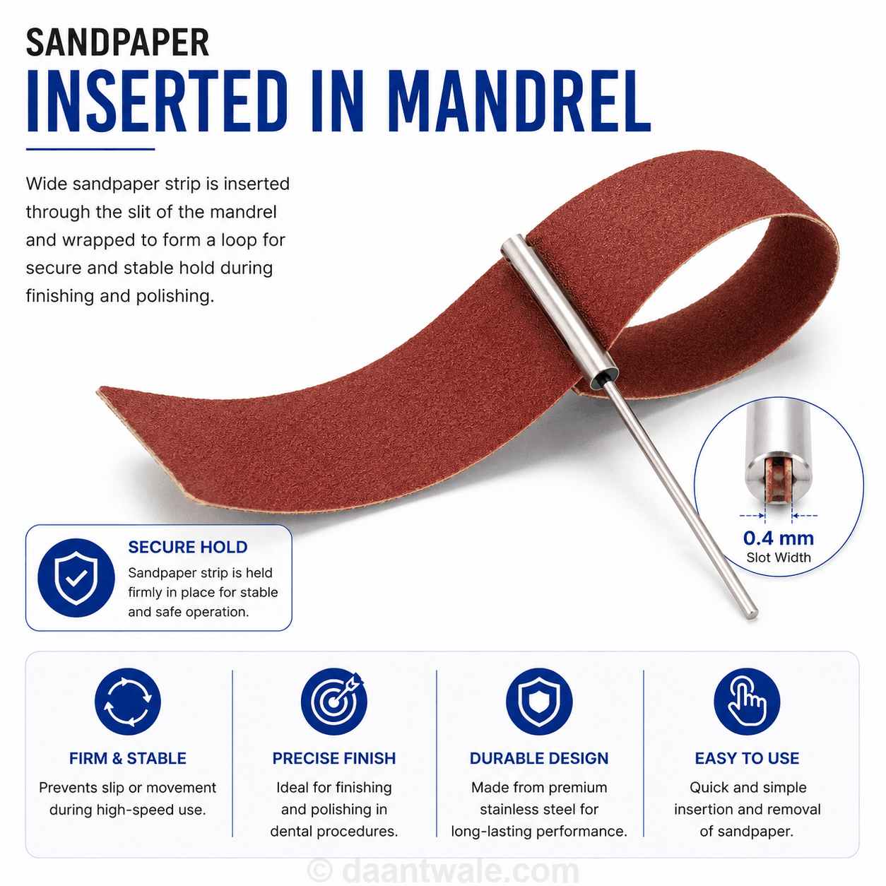 Imported Sand Paper Mandrel