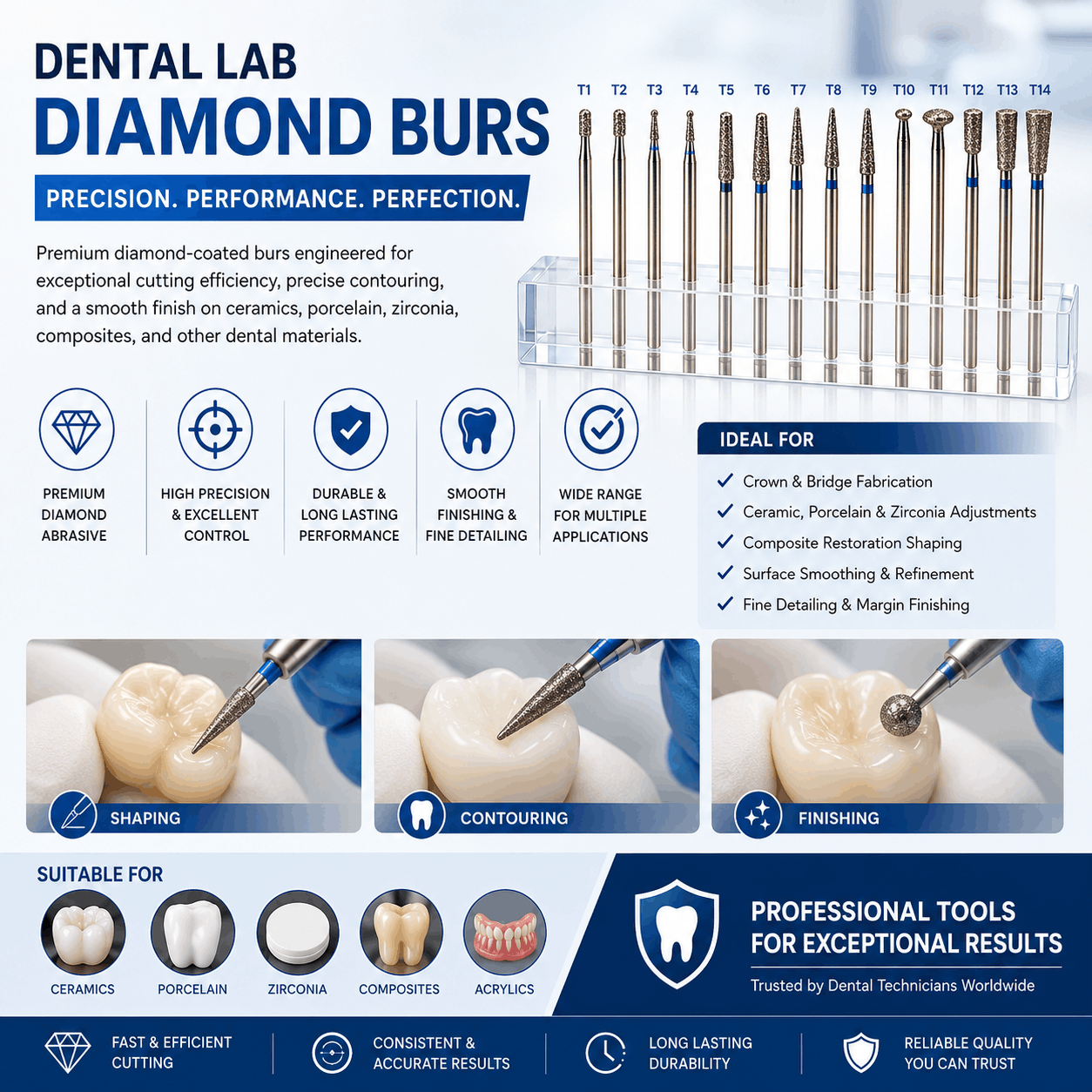 Diamond Bur For Laboratory