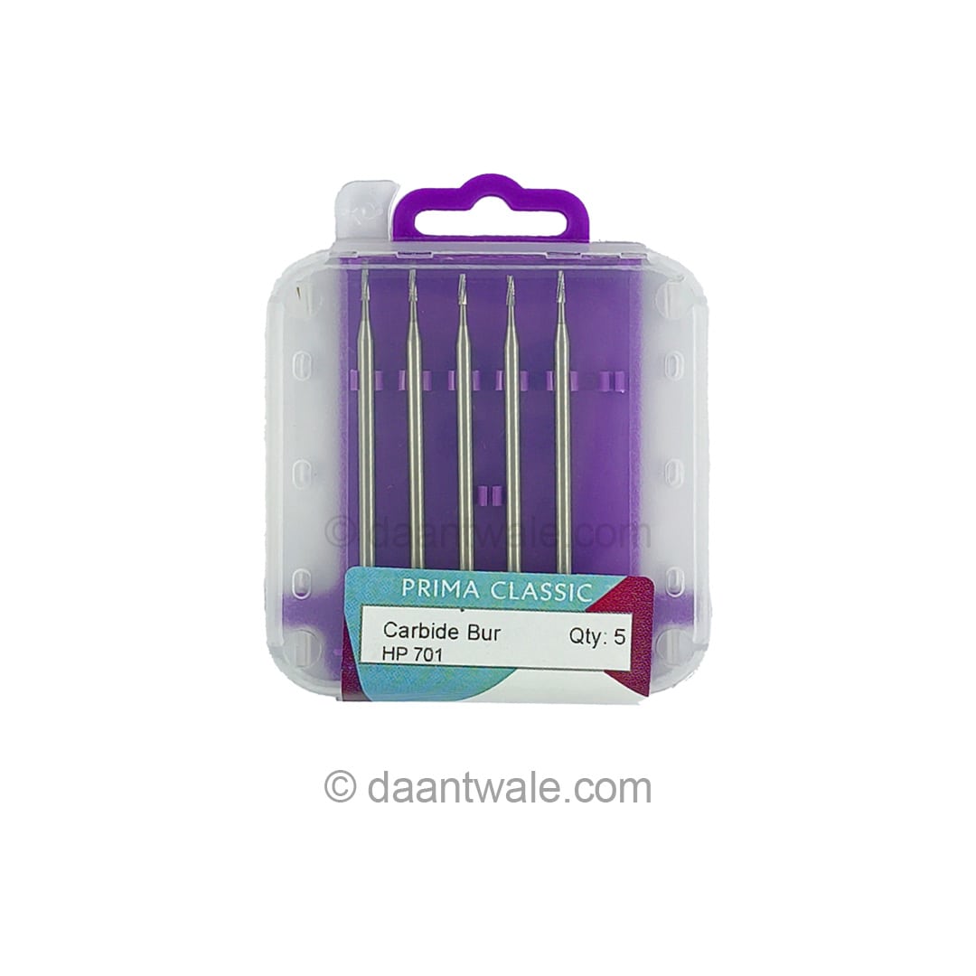 Prima Dental Carbide HP Burs Taper Fissure (Pack of 5)