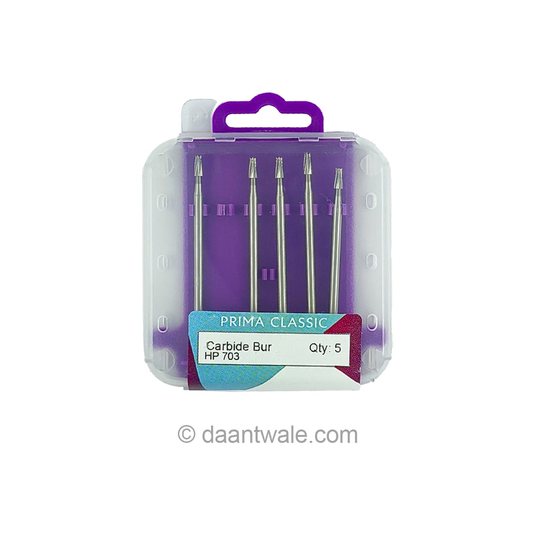 Prima Dental Carbide HP Burs Taper Fissure (Pack of 5)