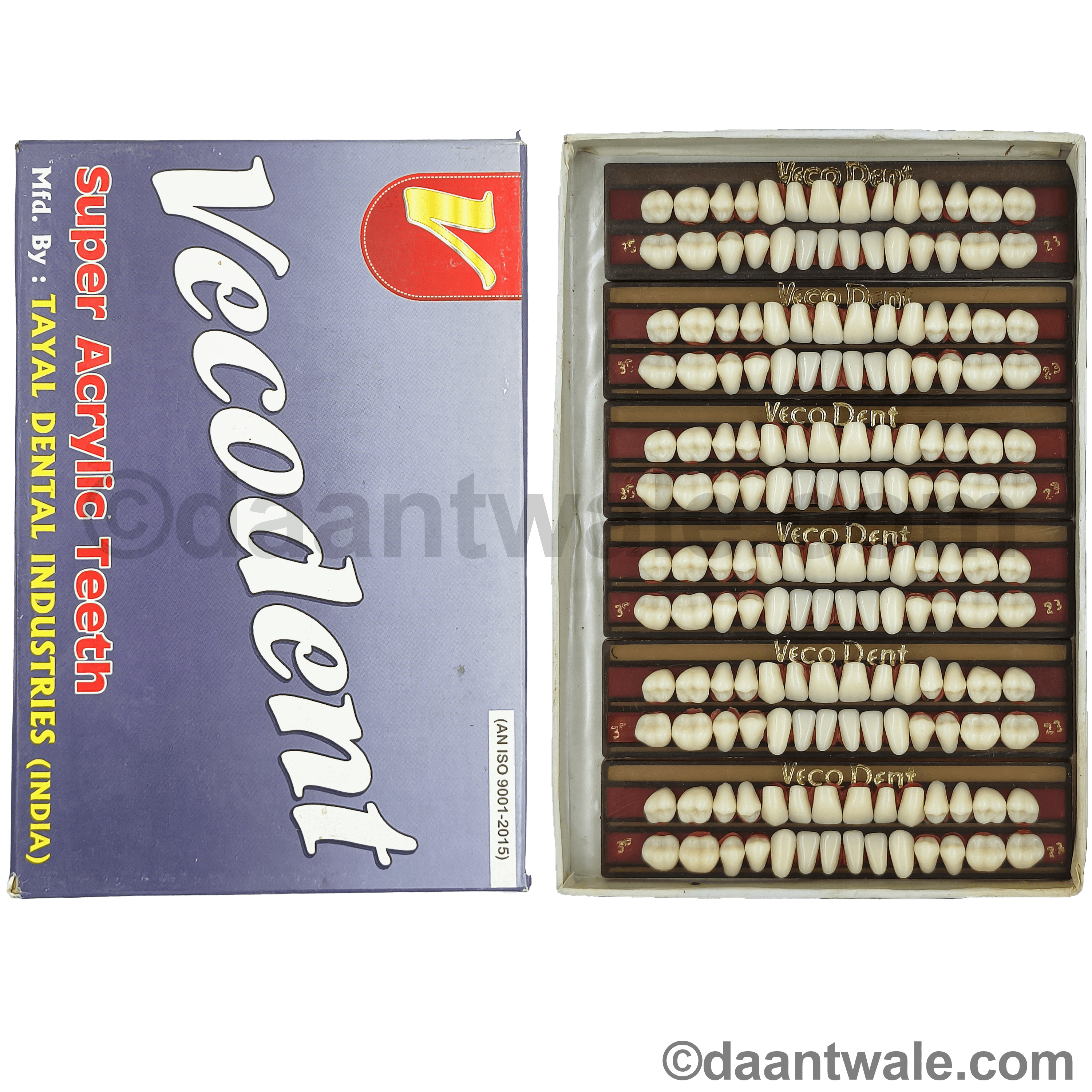 Vecodent Super Acrylic Teeth Set of 28 (Box of 6) Shade 23 (Creamish)