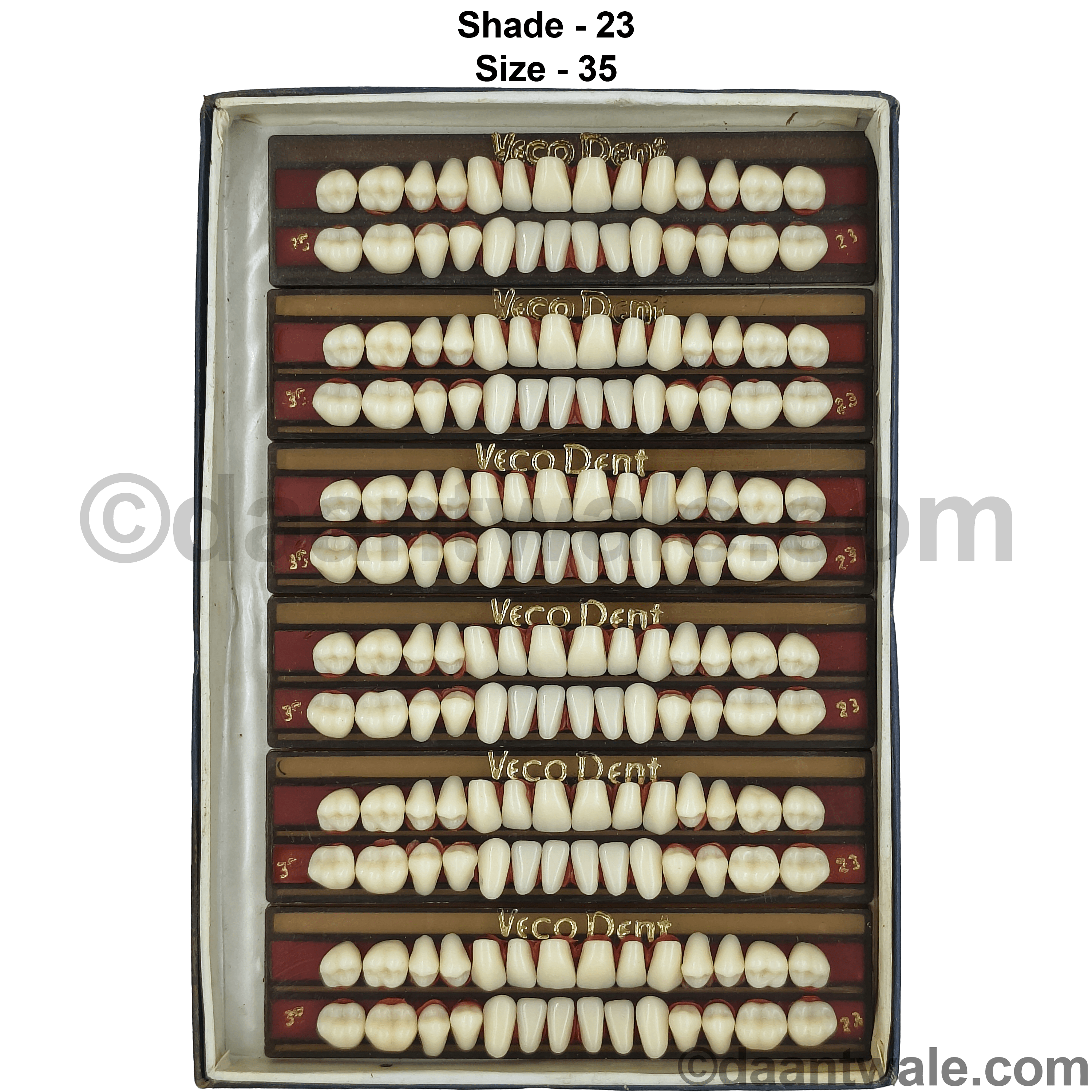 Vecodent Super Acrylic Teeth Set of 28 (Box of 6) Shade 23 (Creamish)