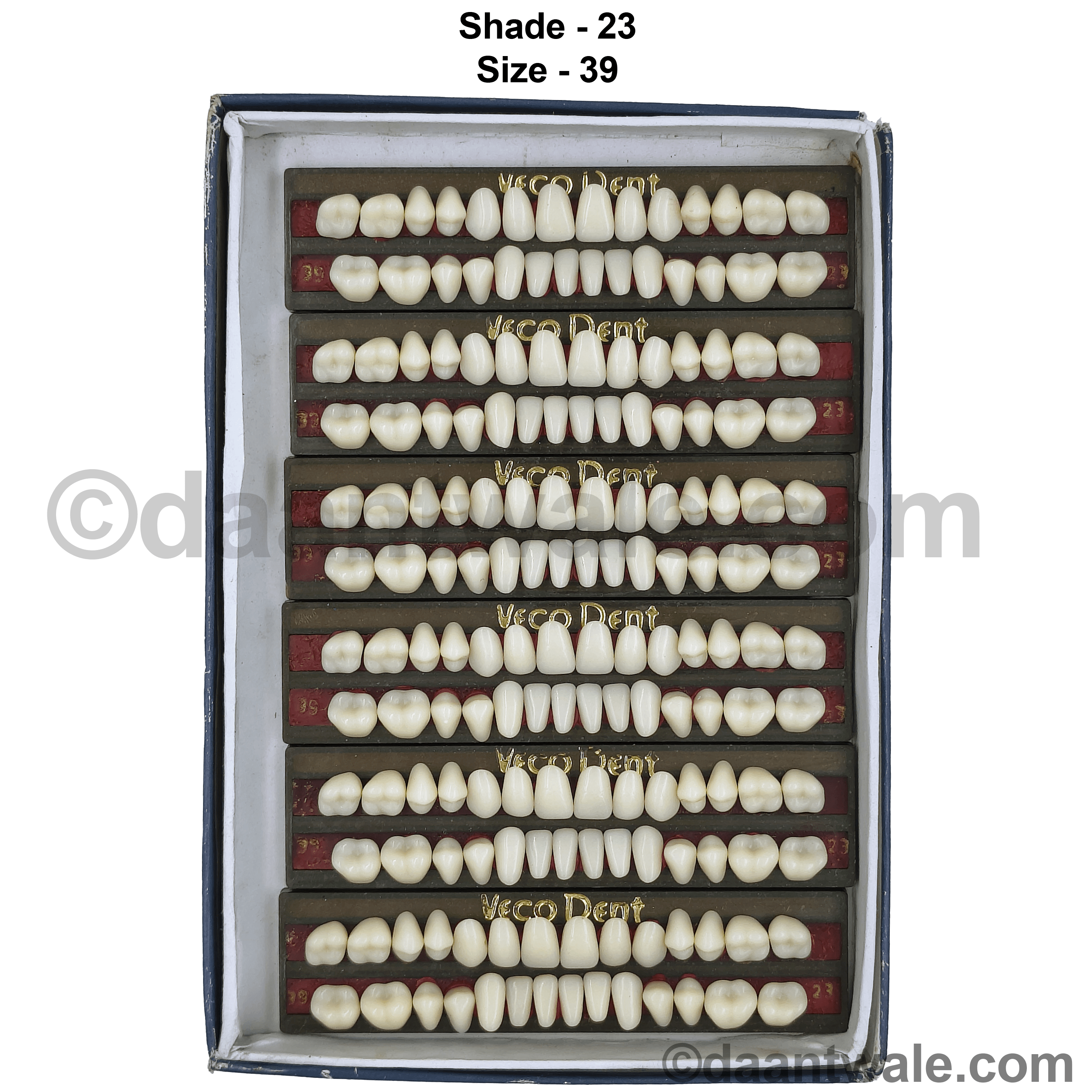Vecodent Super Acrylic Teeth Set of 28 (Box of 6) Shade 23 (Creamish)