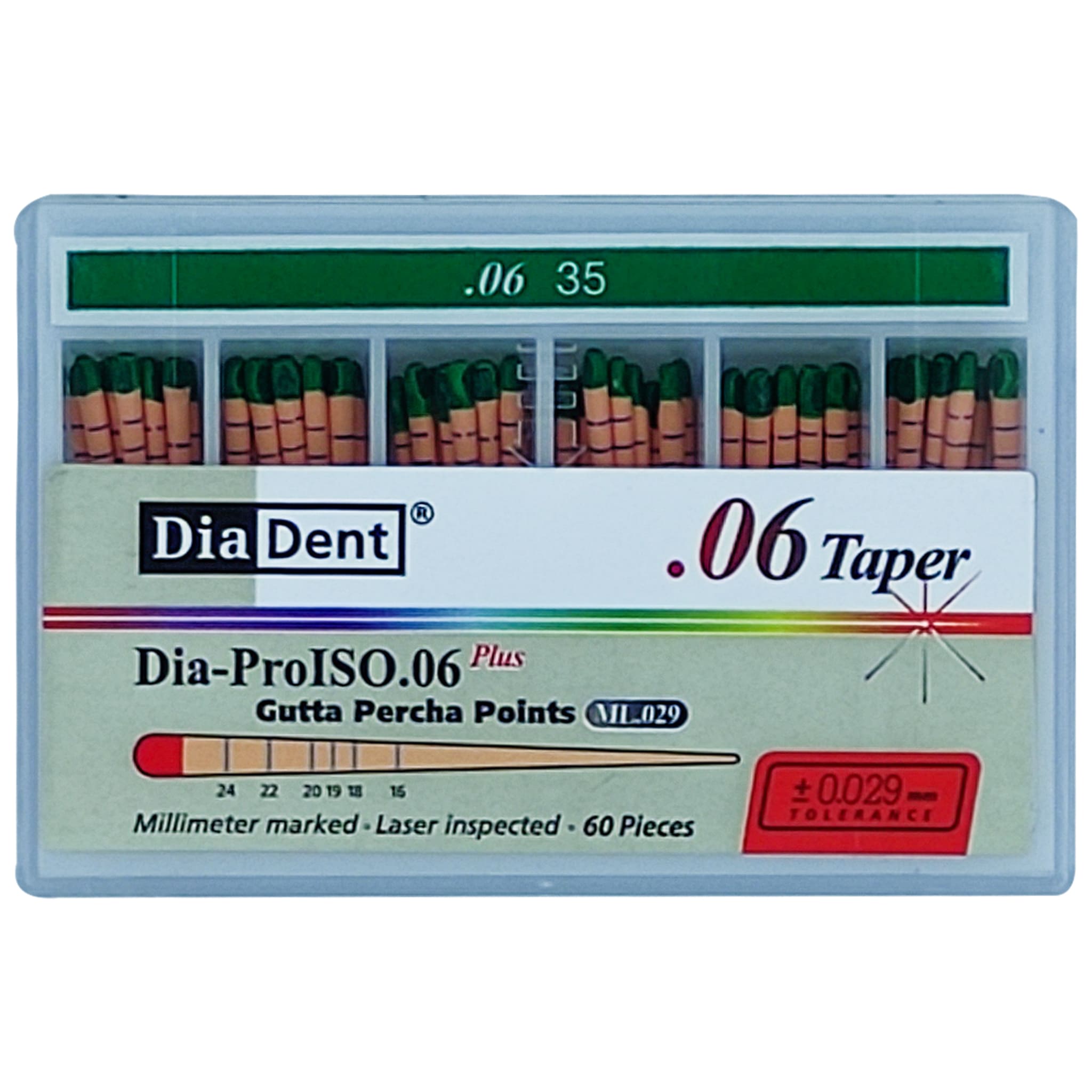 Diadent Gutta Percha Points 6% Dia-ProISO GT (mm-Marked) - (.06 Taper)