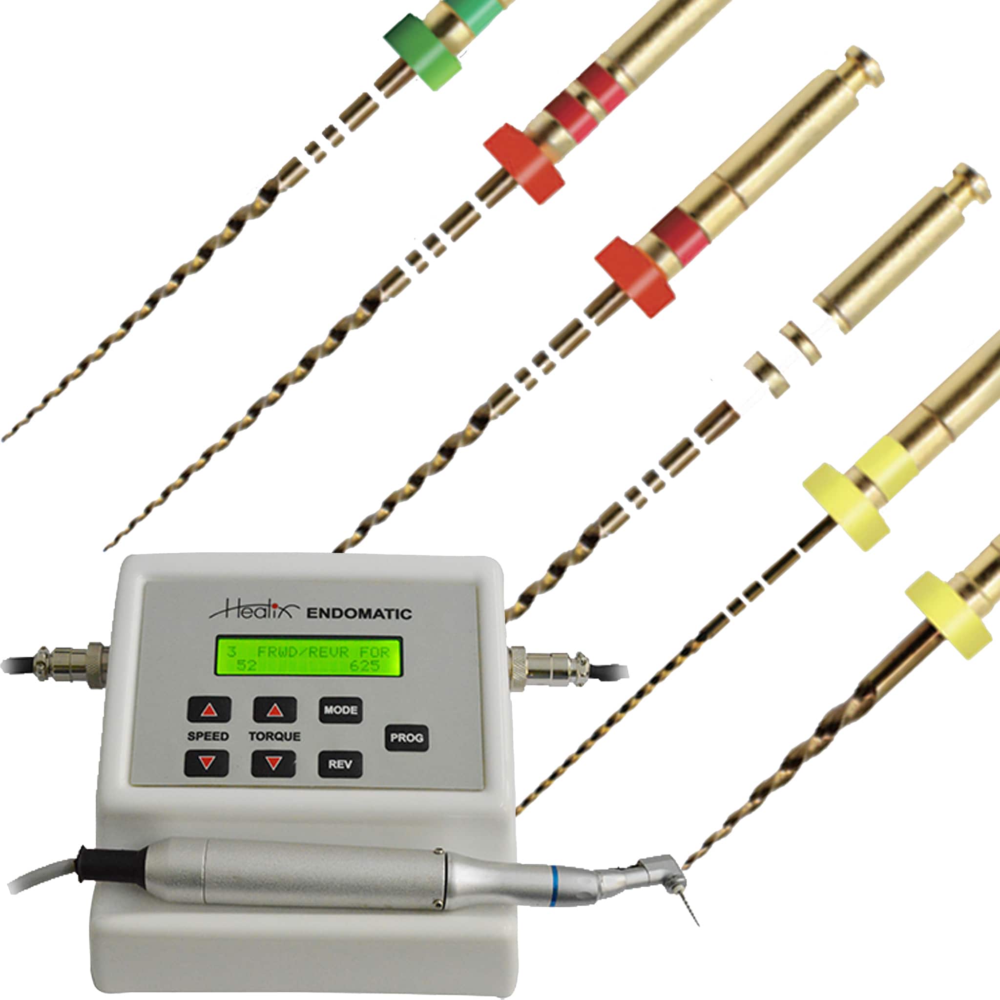 Healix Endomatic Endomotor With Autoreverse + 10 Sets of Healix Lion Rotary Files