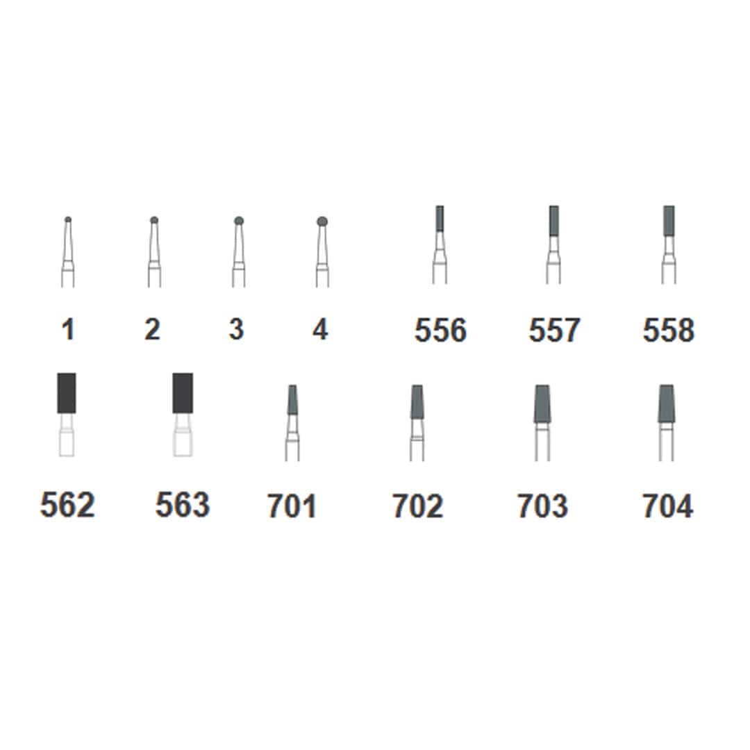Prima Dental Carbide HP Burs Taper Fissure (Pack of 5)