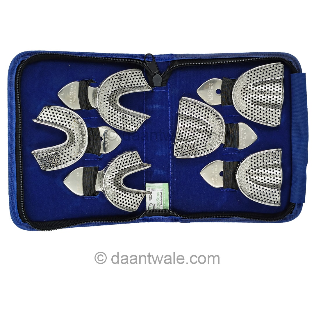 API Impression Tray Dentulous Perforated Set of 6