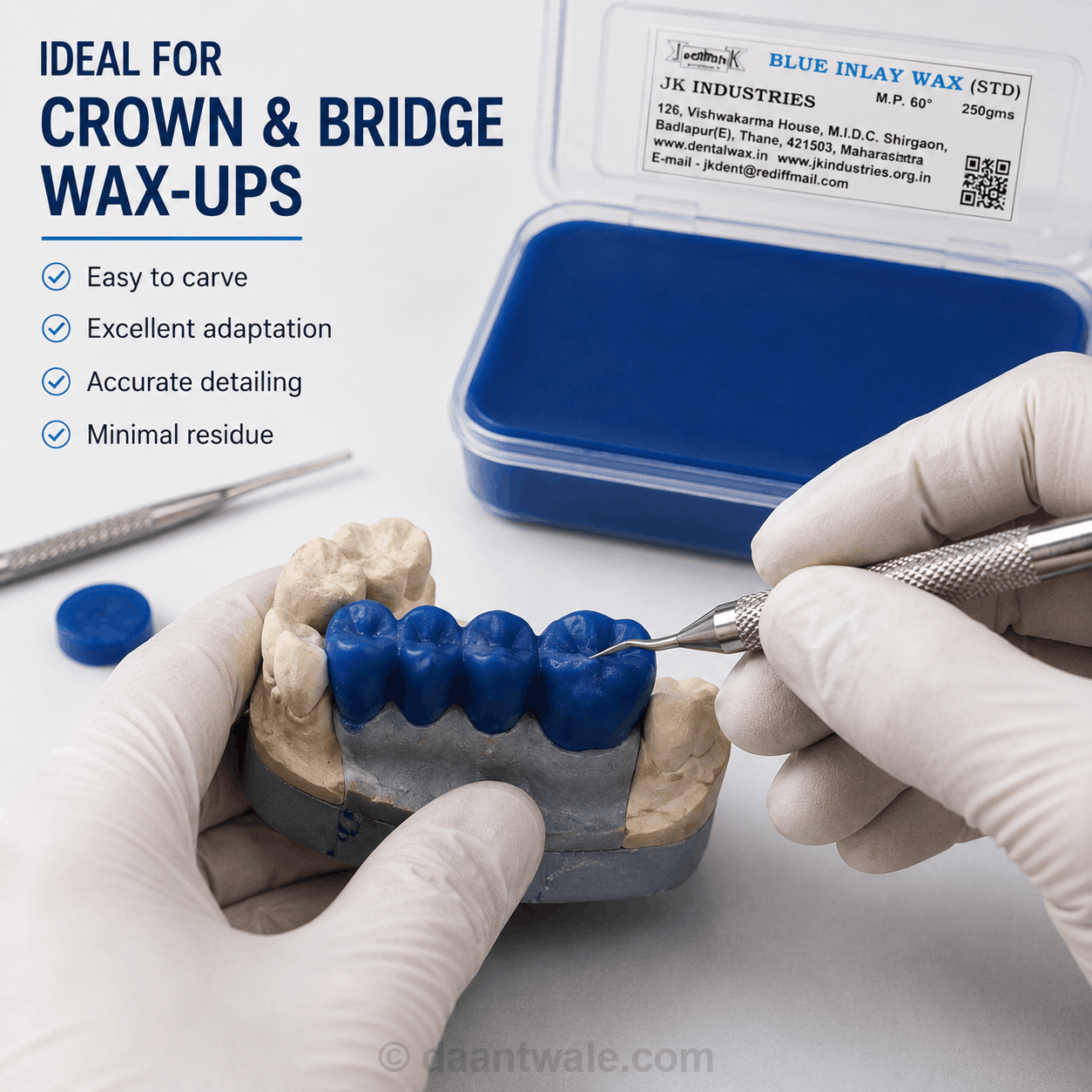 JK Industries Blue Inlay Wax 250 gm