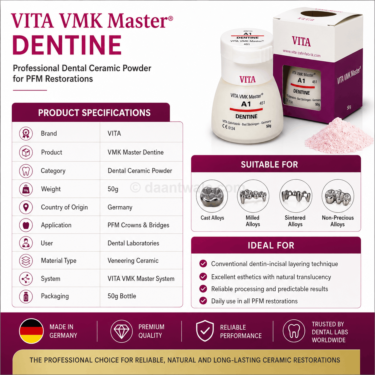 Vita VMK Master Dentine Classical Shades 50g