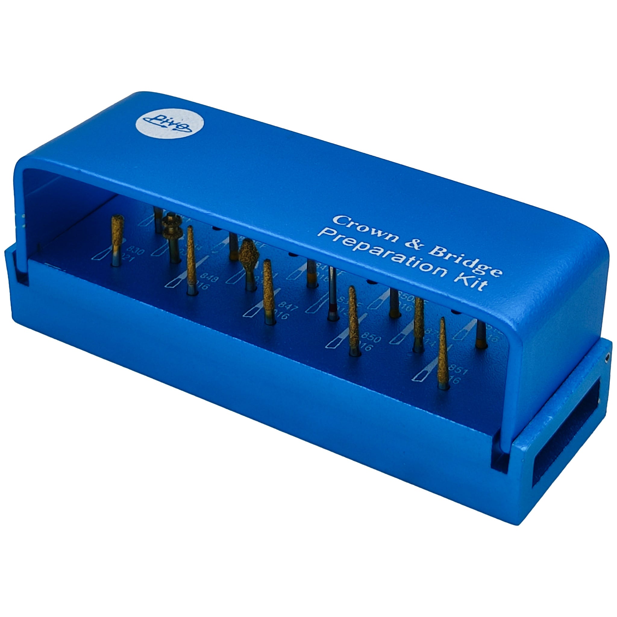 SHOFU Crown & Bridge Preparation Kit – 14 Burs In 3 Grits For Dental Use