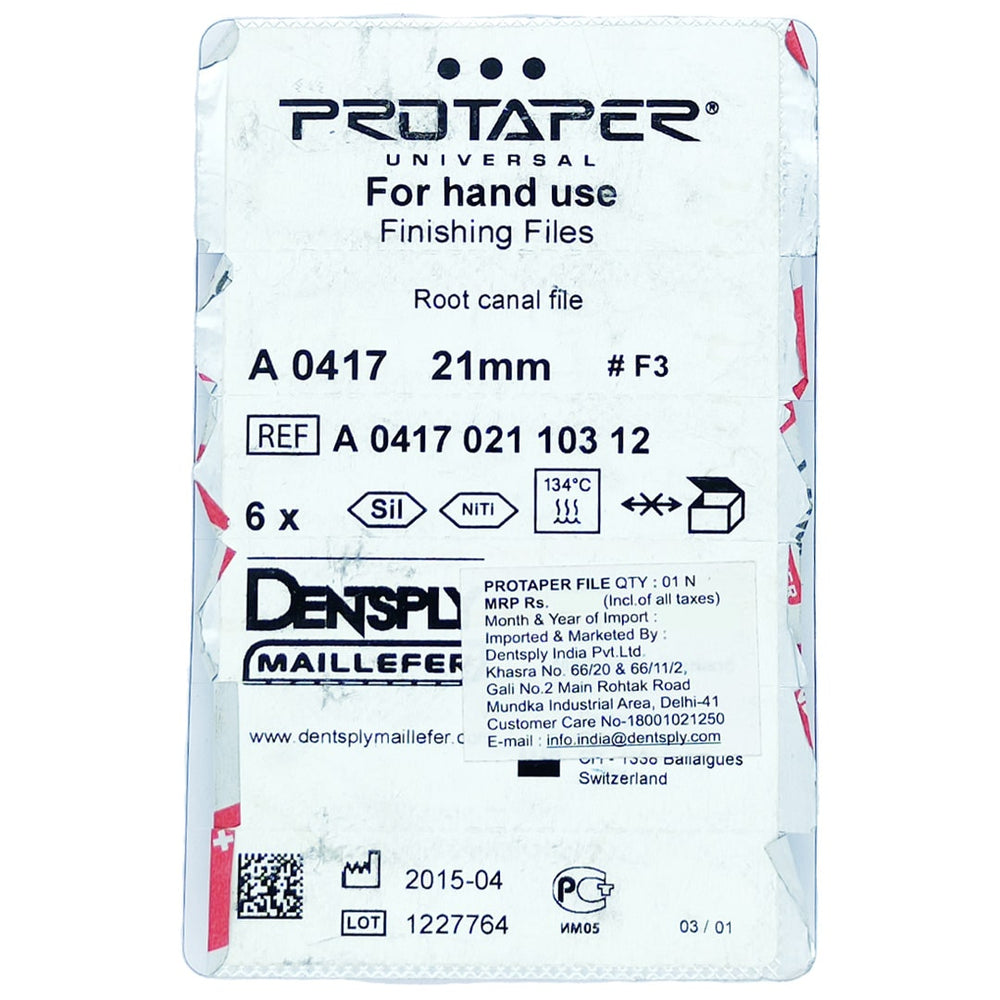 Protaper F4 Files Dentsply Protaper Universal Rotary Files (Hand Use)