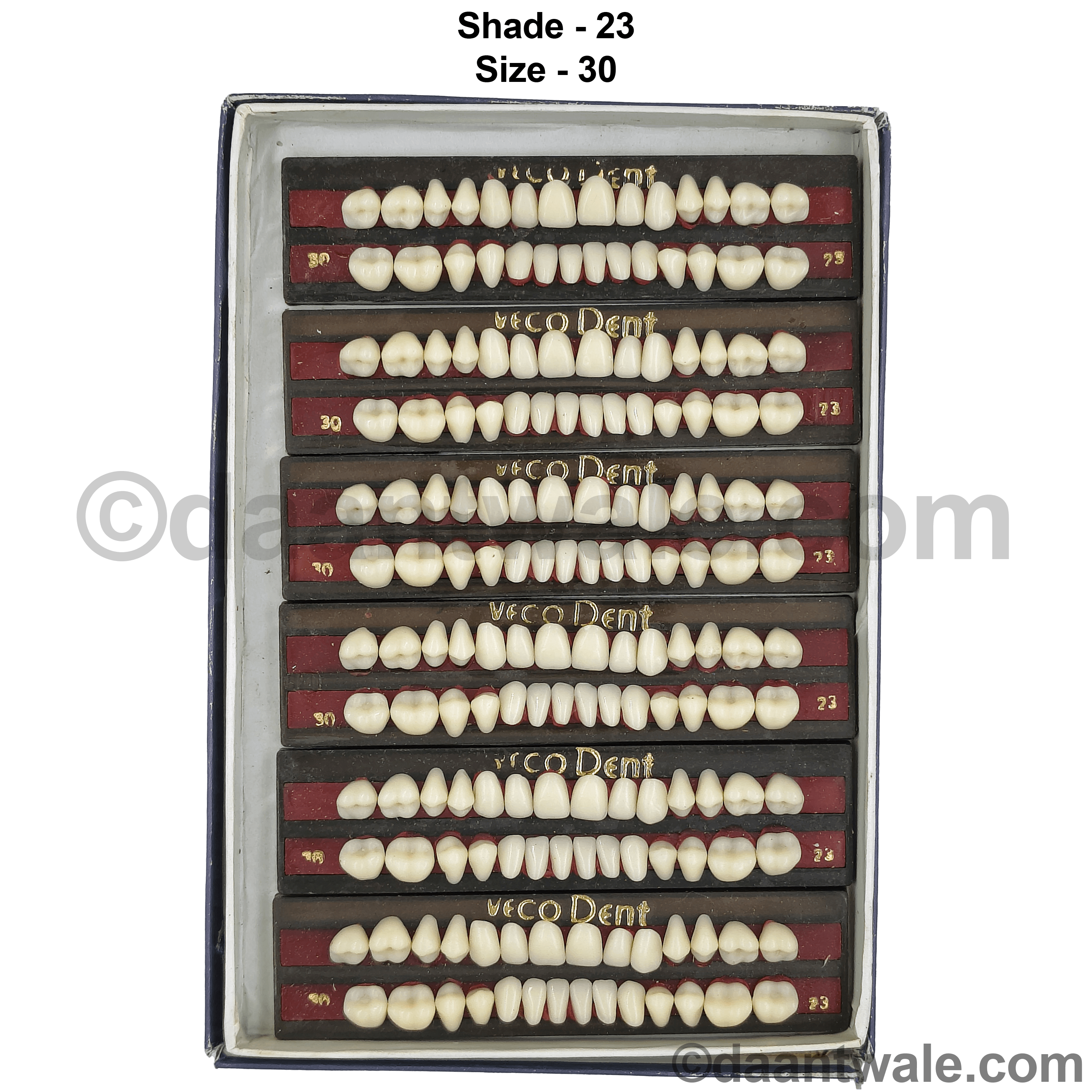 Vecodent Super Acrylic Teeth Set of 28 (Box of 6) Shade 23 (Creamish)