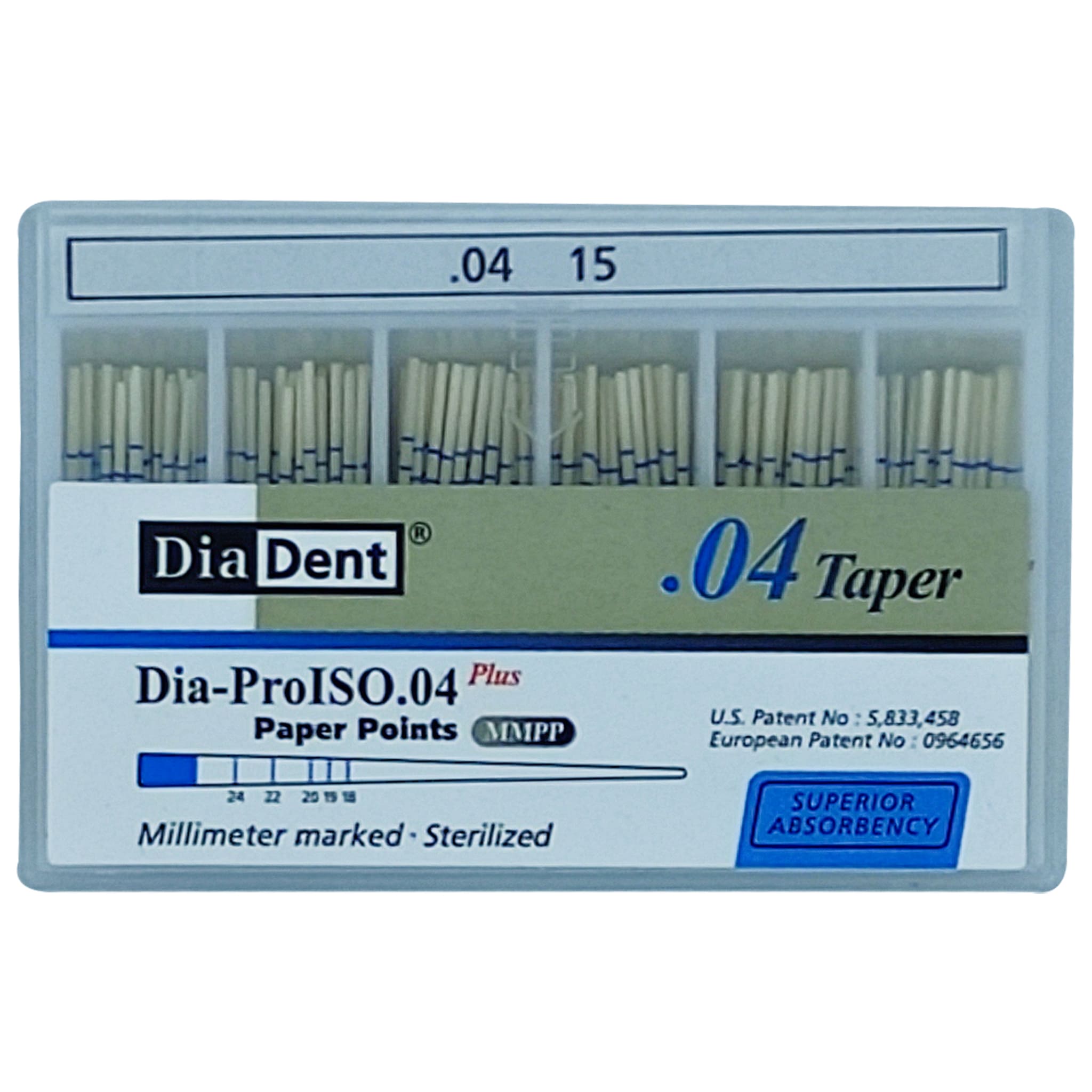 Diadent Paper Points 4% Dia-ProISO GT (mm-Marked) - (.04 Taper)
