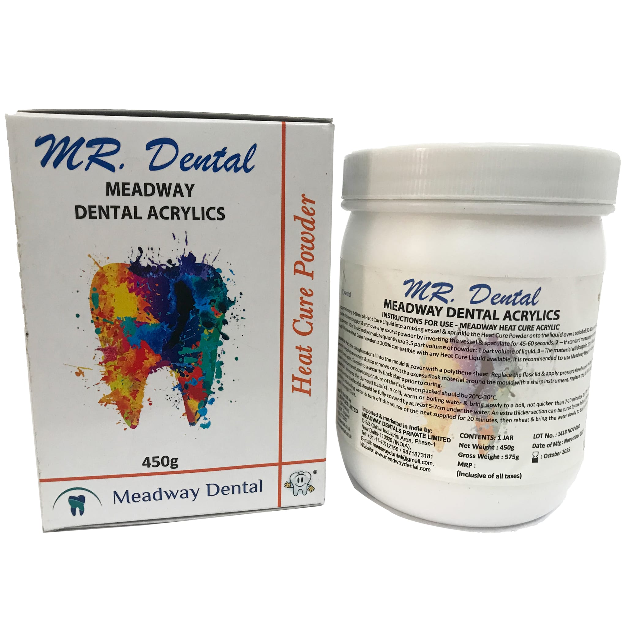 MR Dental Heat Cure Powder 450g